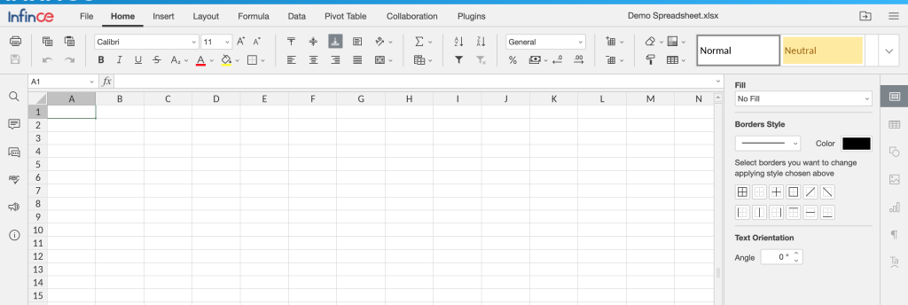 Editing a Spreadsheet in InfinCE