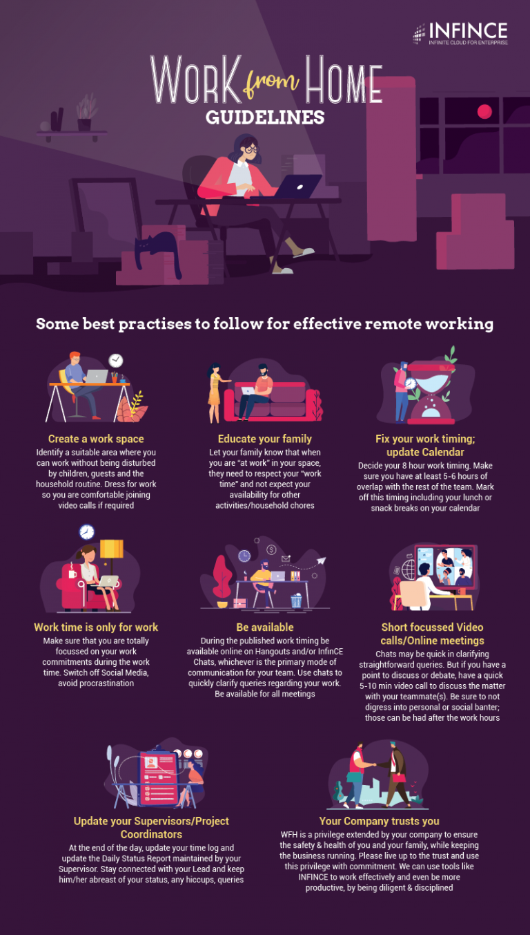 Effective Work From Home Tips Infographic Infince