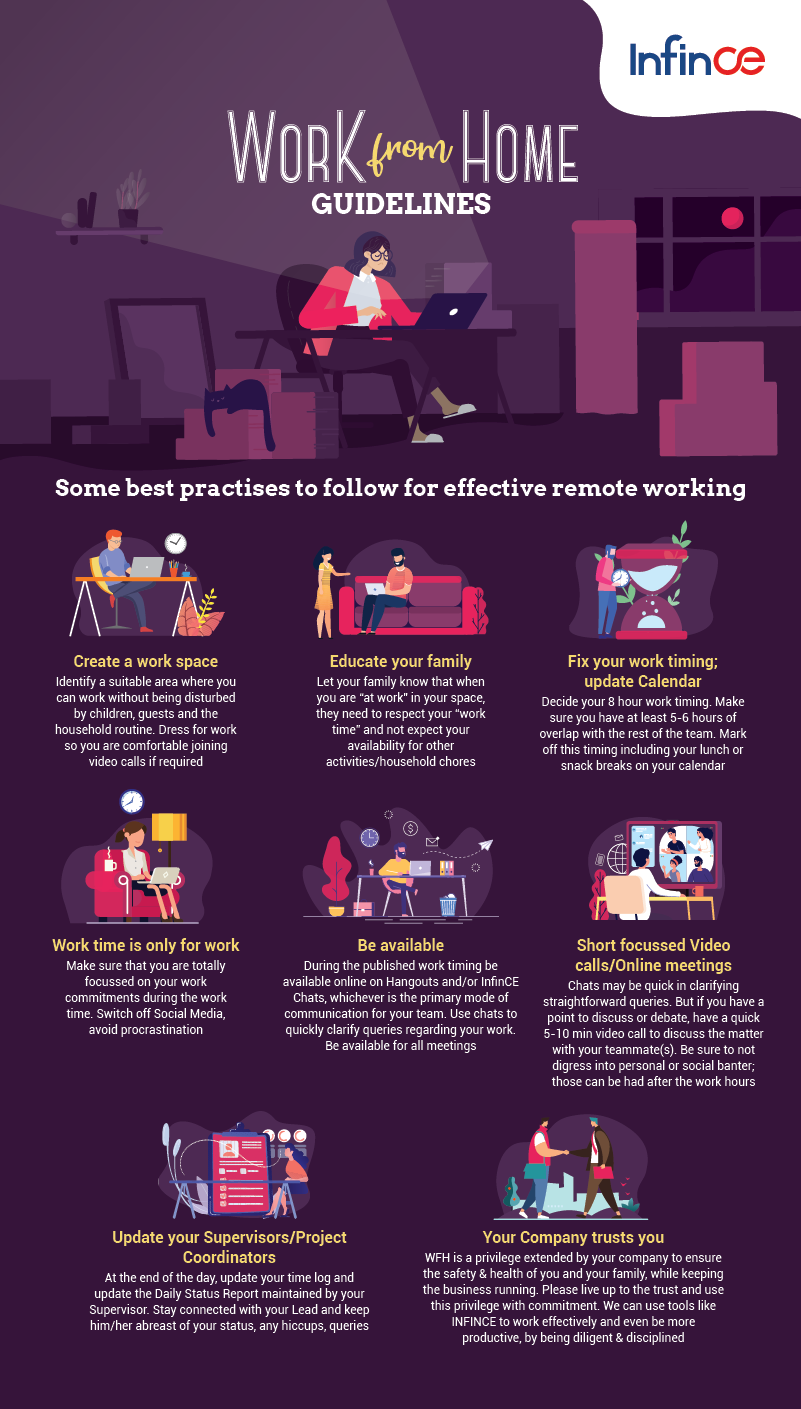 Effective Work From Home Tips - Infographic - INFINCE